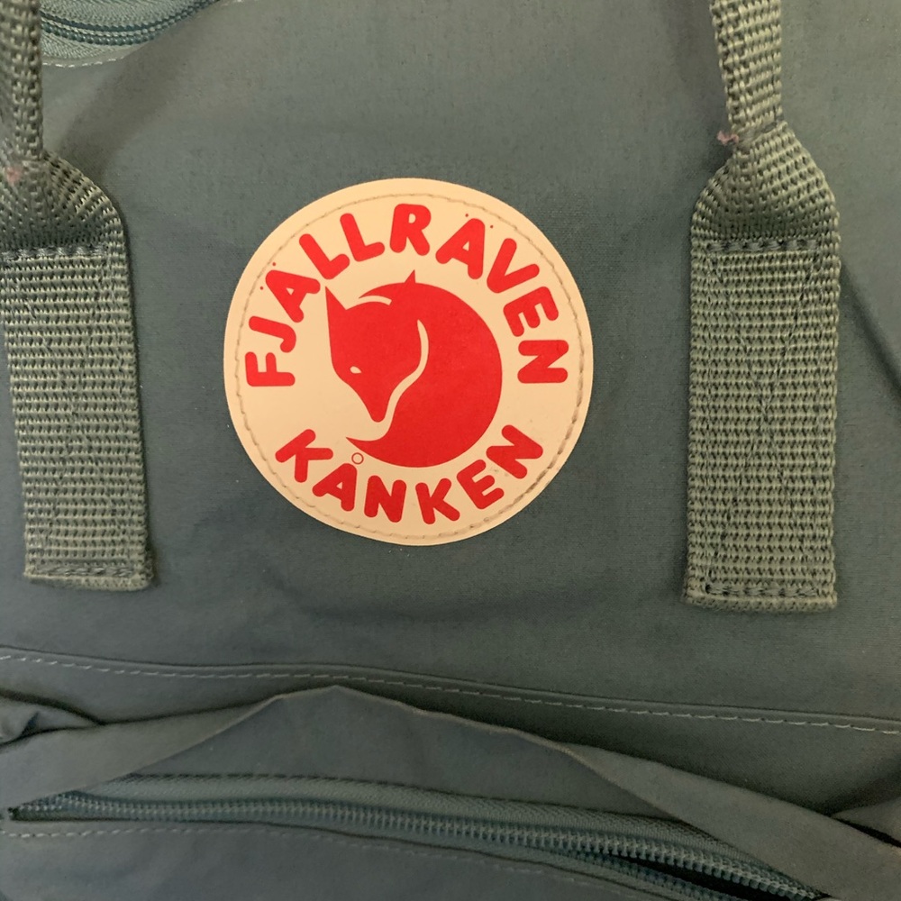 Fjallraven Kanken Mini Backpack in Forest Green with Red Logo - Picture 4 of 5